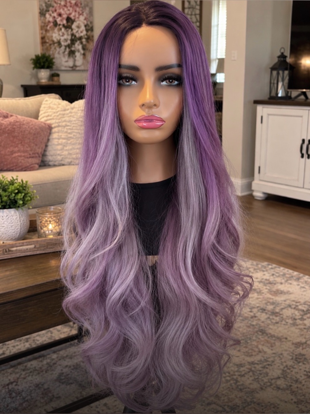Chelsey Smith Crowns Long Wavy Purple Ombre Wig